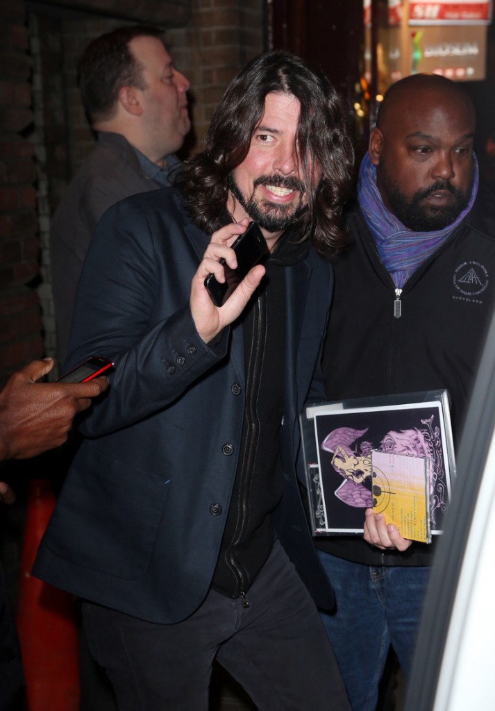 Rocker Dave Grohl leaving a special screening of 'Sound City Players'