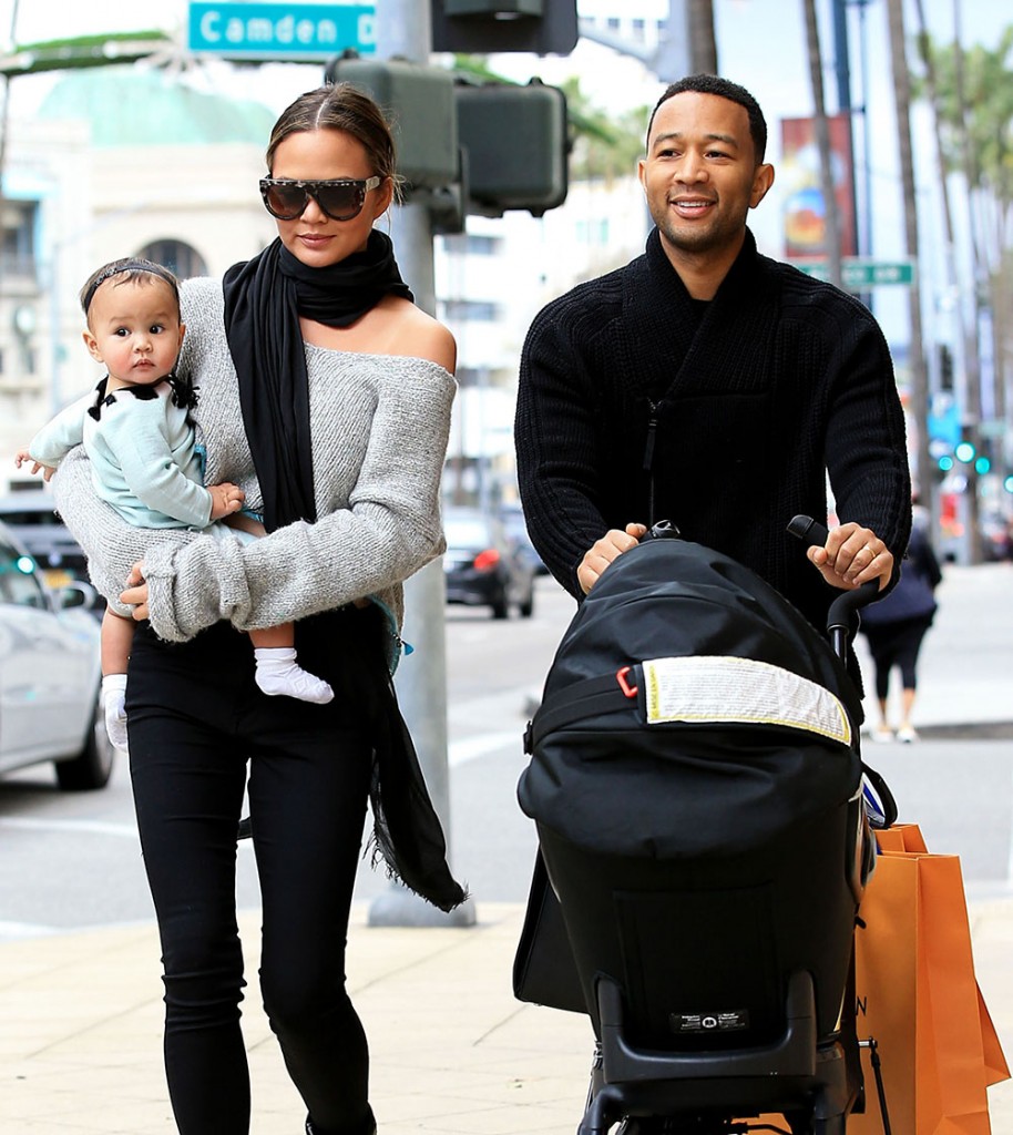 Chrissy Teigen & John Legend Out Shopping In Beverly Hills