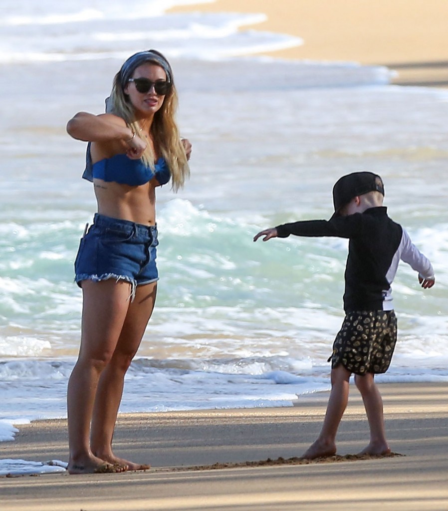 Hilary Duff Enjoys A Beach Day In Hawaii With Her Son