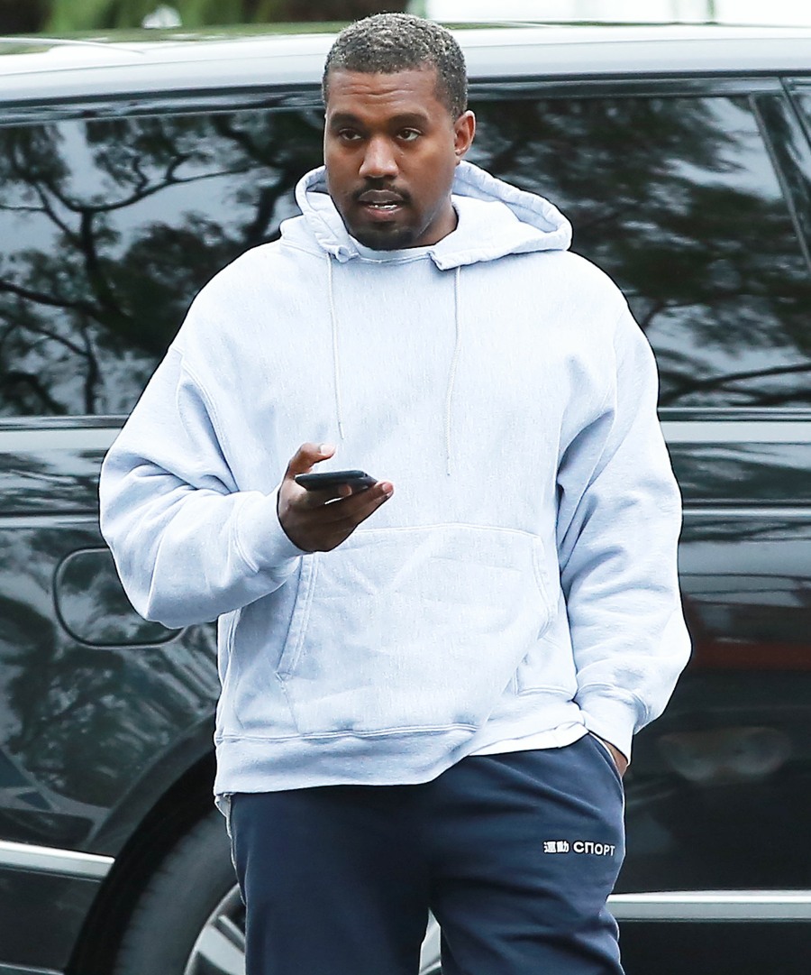 Kanye West Stops By His Office In Calabasas