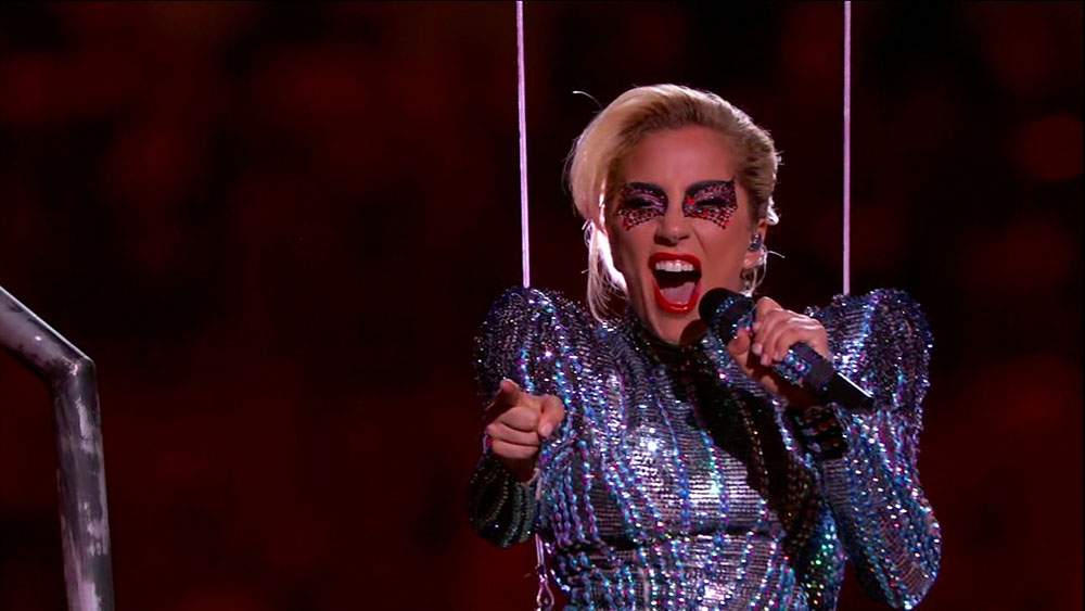 New England vs. Atlanta at NRG Stadium in Houston: Lady Gaga Super Bowl Halftime Show performance.
