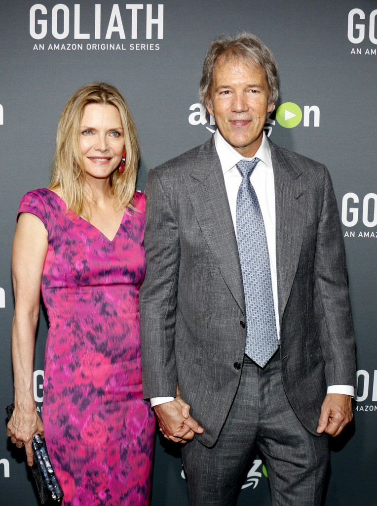 Michelle Pfeiffer and David E. Kelley at the Los Angeles premiere of Amazon's 'Goliath' held at the London Hotel in West Hollywood