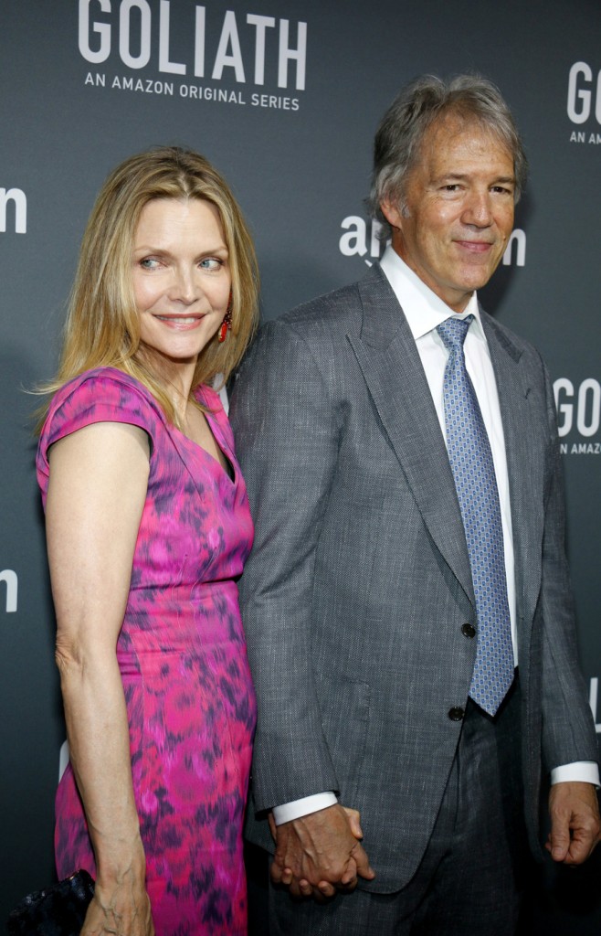 Michelle Pfeiffer and David E. Kelley at the Los Angeles premiere of Amazon's 'Goliath' held at the London Hotel in West Hollywood