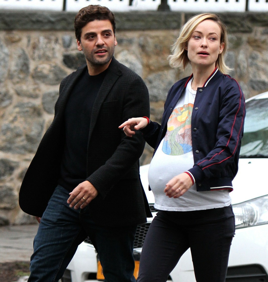 Olivia Wilde and Oscar Isaac filming scenes at the 'Life Itself' movie set in NYC