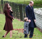 The Duke and Duchess of Cambridge arrive at St Marks Englefield with Prince George and Princess Charlotte
