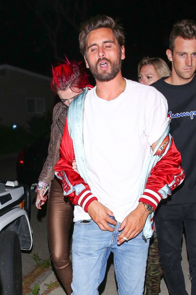 Scott Disick and Bella Thorne arriving at a house party in Beverly Hills