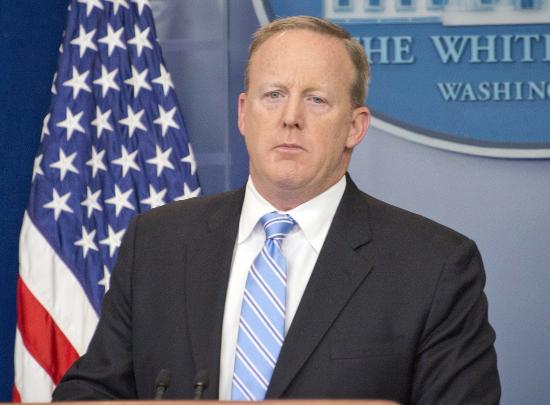 Sean Spicer conducts his daily press briefing