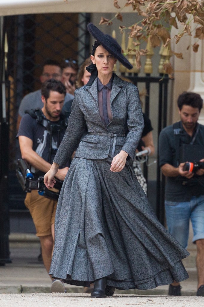 Celine Dion strikes a pose at the Palais Royal