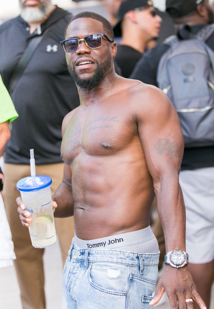 Kevin Hart goes Shirtless at Rehab for his Birthday Celebration