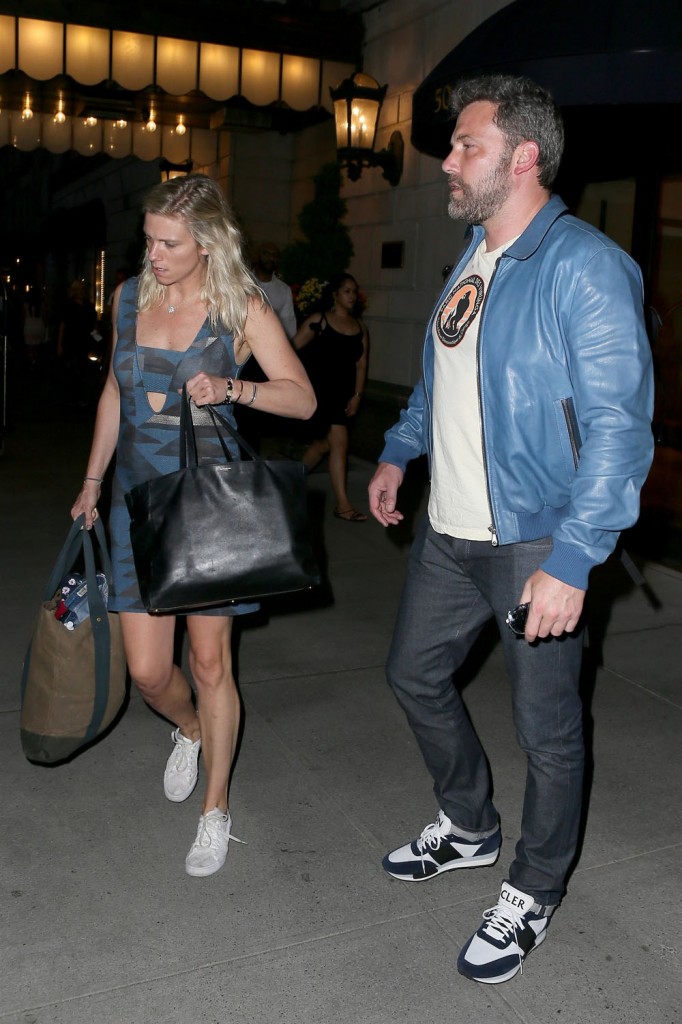 Ben Affleck and Lindsay Shookus check out of the Ritz hotel after a rendezvous in NYC