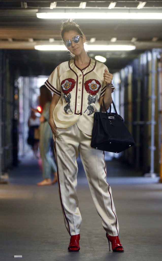 Celine Dion visits a shop in Paris with her two sons
