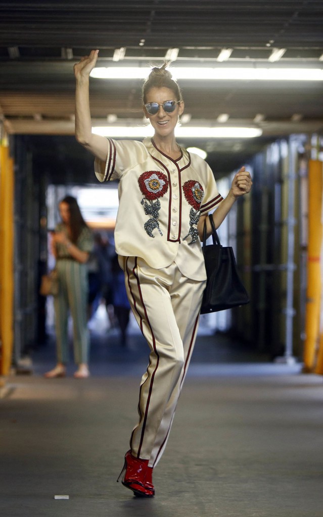 Celine Dion visits a shop in Paris with her two sons