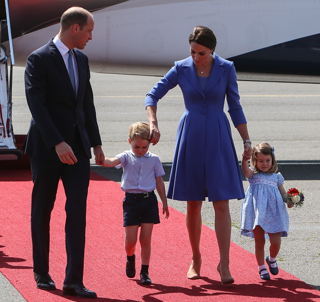 The Duke and Duchess of Cambridge arrive at Berlin Tegel airport
