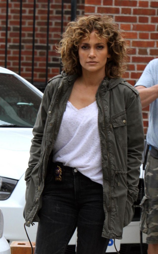 Jennifer Lopez rocks the grunge look as she plays undercover NYPD detective Harlee Santos on the 'Shades of Blue' set in Queens