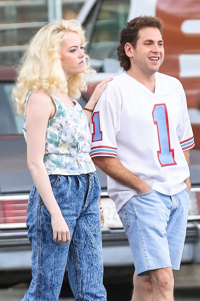Emma Stone and Jonah Hill take it back to the 80's on the set of 'Maniac'