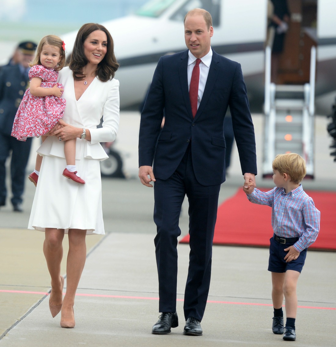The Duke and Duchess of Cambridge arrive in Poland