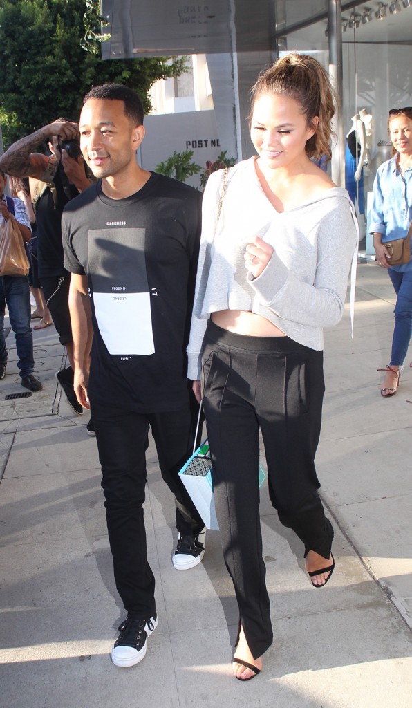 John Legend and Chrissy Teigen out and about