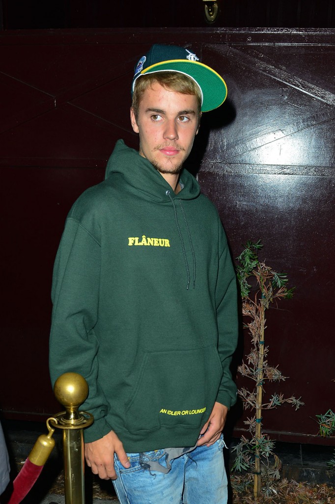 Justin Bieber leaves The Peppermint Club