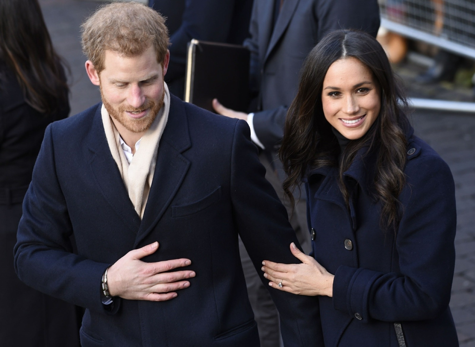 Prince Harry and Meghan Markle greet fans while visiting Nottingham
