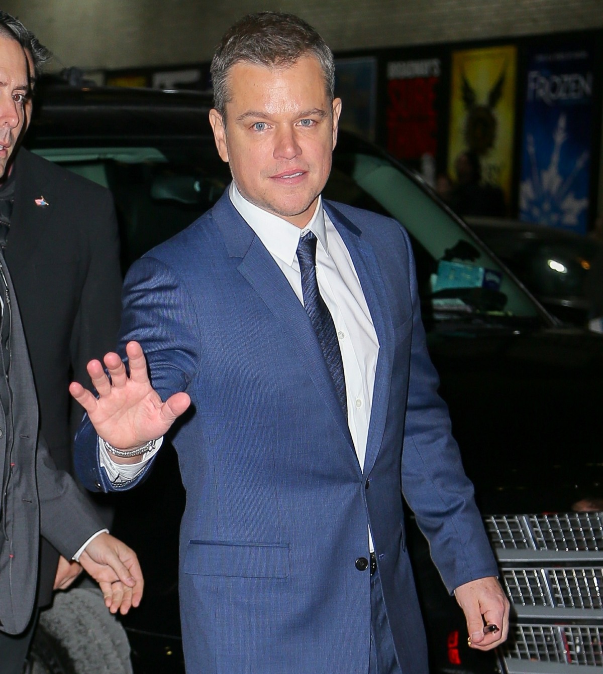 Matt Damon seen leaving the The Late Show with Stephen Colbert in NYC