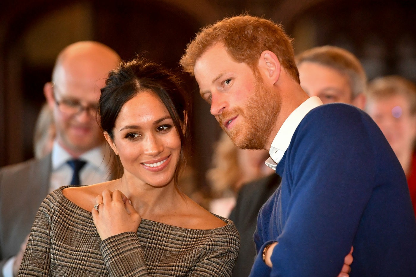 Prince Harry and fiancee Meghan Markle during a visit to Cardiff Castle as part of their royal duties