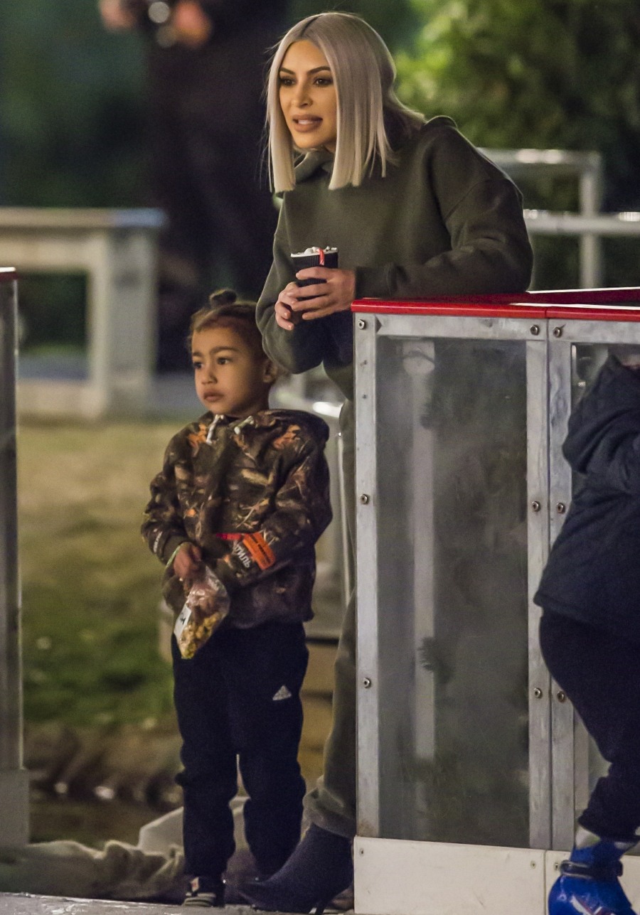 Kim Kardashian helps son Saint ice skate as she hits the rink with daughter North