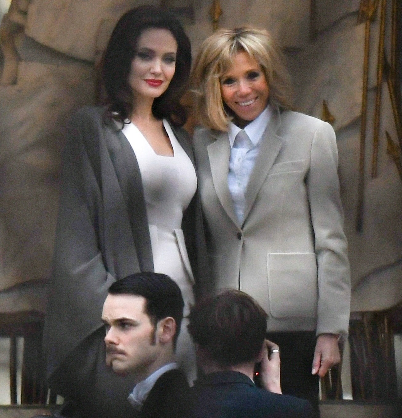 Angelina Jolie meets the first lady Brigitte Macron in Paris
