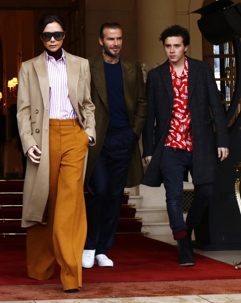 The Beckhams leaving the Ritz Paris