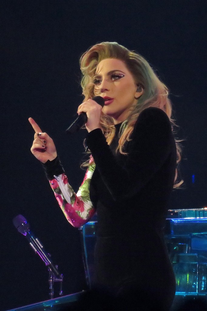 Lady Gaga performing live in concert