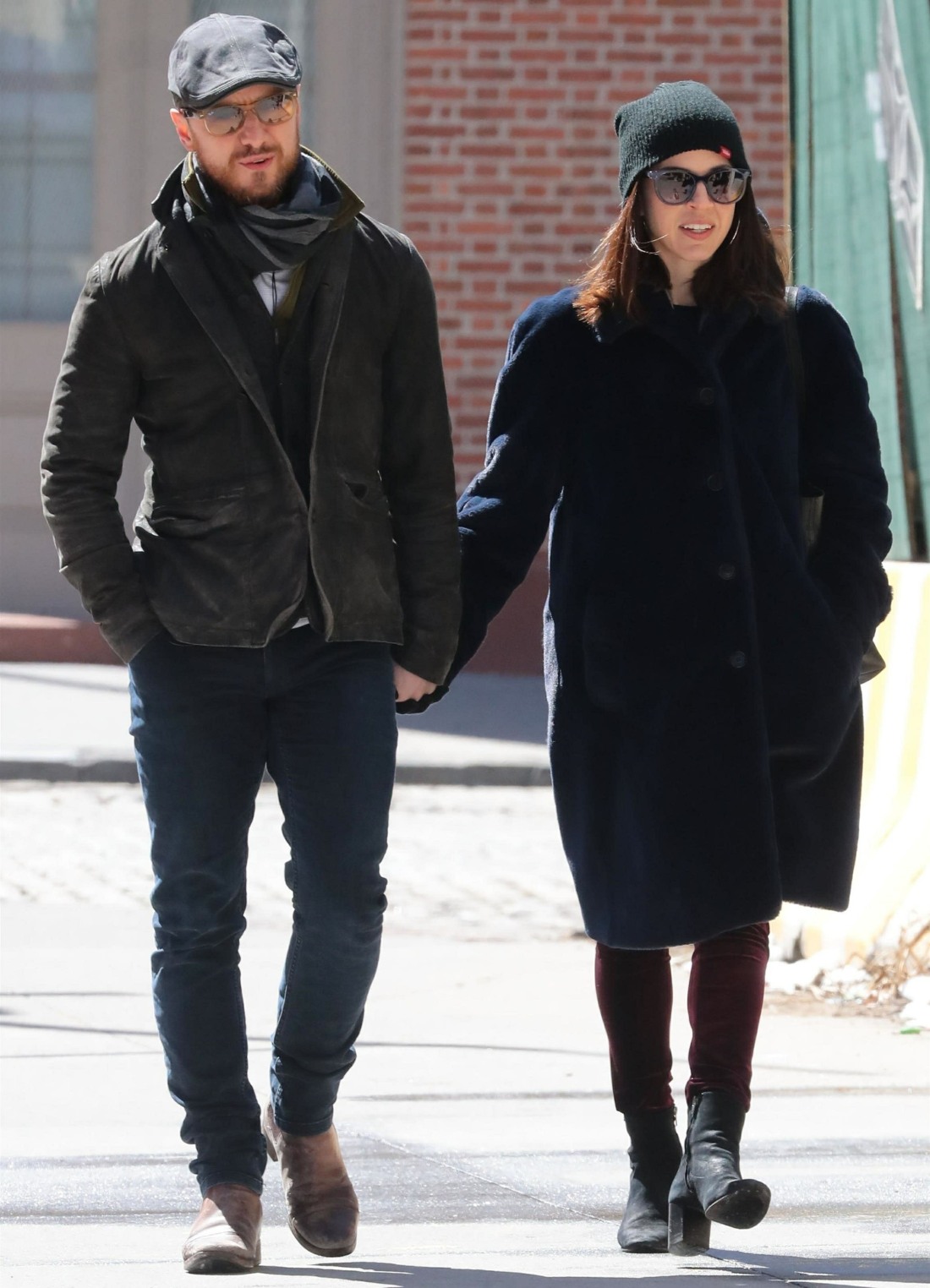 James McAvoy and Lisa Liberati hold hands while out for a stroll
