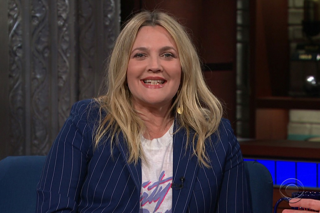 Drew Barrymore during an appearance on CBS' 'The Late Show with Stephen Colbert.'