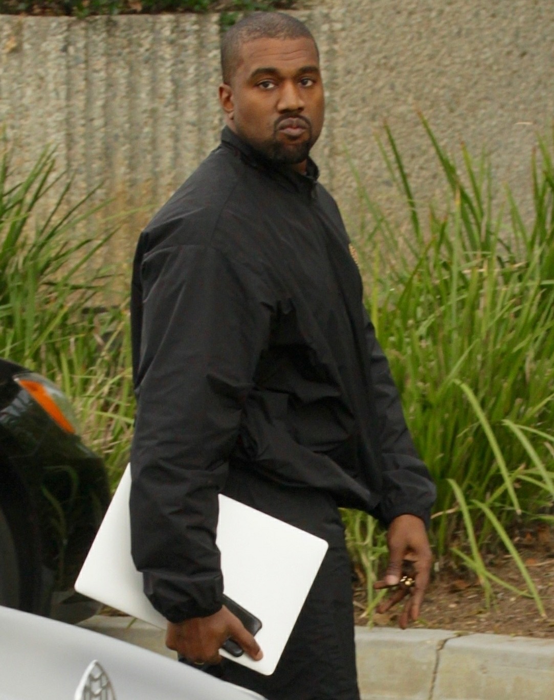 Kanye West heads to the office after the birth of his third child in Calabasas, CA