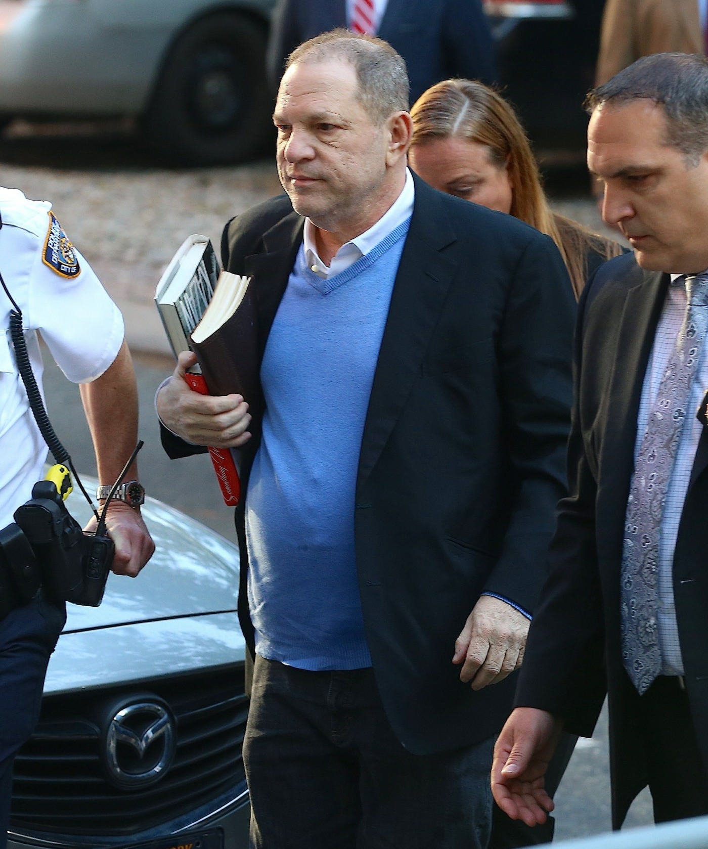 Harvey Weinstein arrives at the NY Police Department to turn himself in