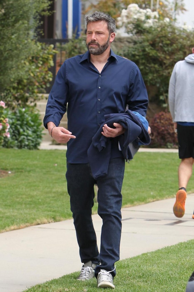 Ben Affleck leaves church with his daughter Seraphina after attending Sunday service