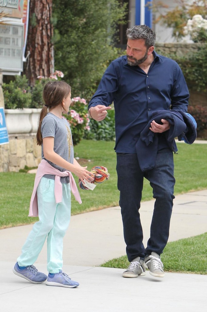 Ben Affleck leaves church with his daughter Seraphina after attending Sunday service