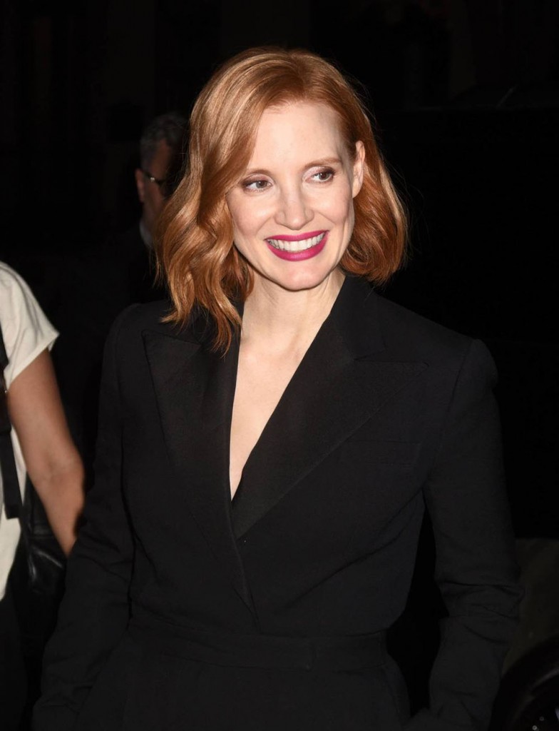 Jessica Chastain attends a screening and talk for Woman Walks Ahead at the Museum of Modern Art