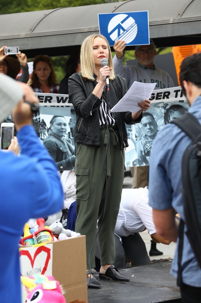 Kristen Bell makes powerful speech at the Keep Families Together Rally and Toy Drive