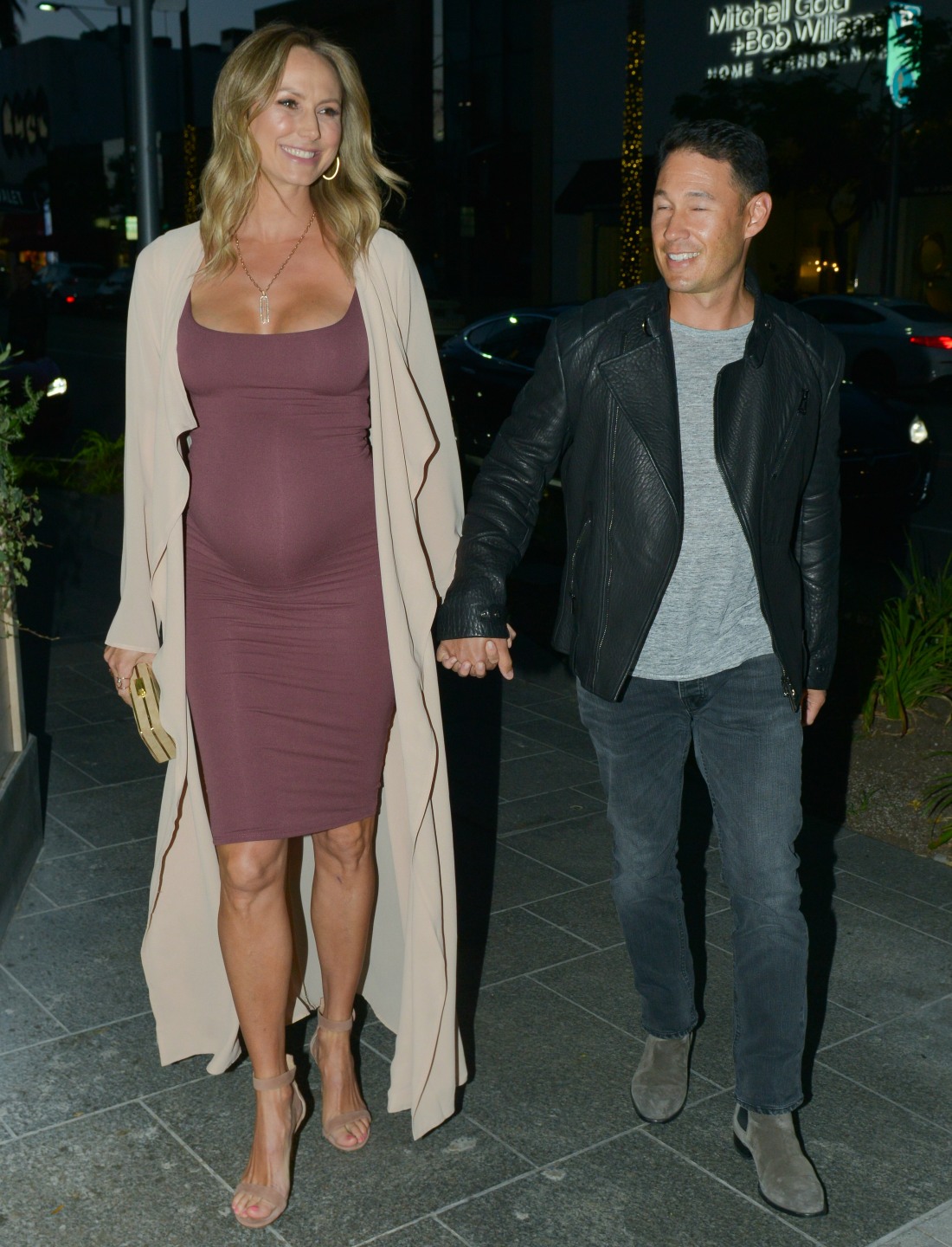 Stacy Keibler Looking Very Pregnant While Out On A Dinner Date.