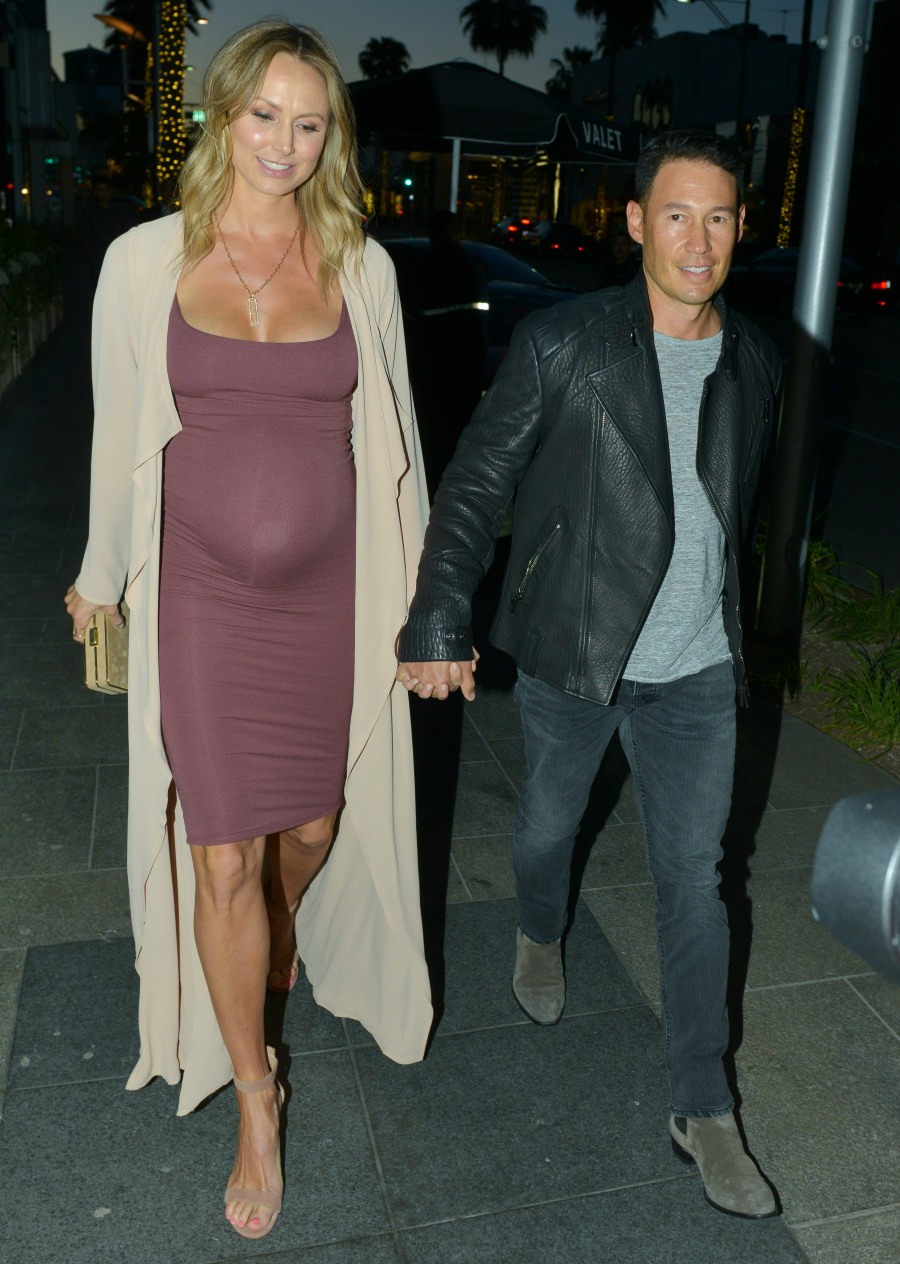 Stacy Keibler Looking Very Pregnant While Out On A Dinner Date.