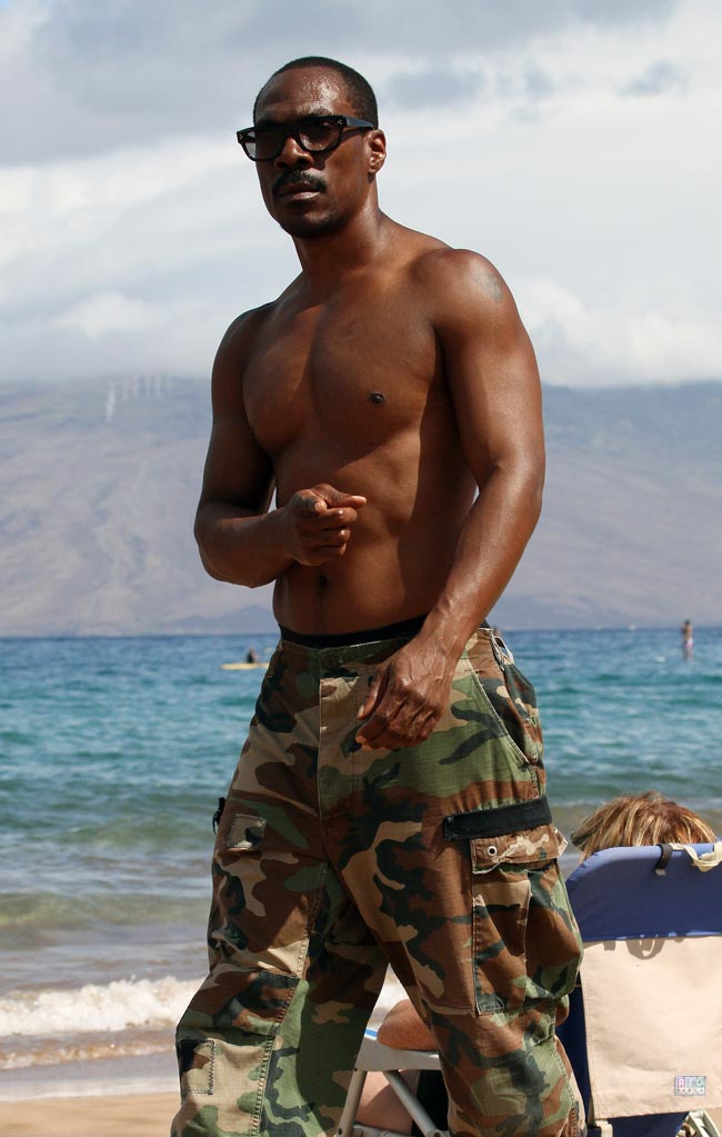 Eddie Murphy shirtless: buff but unappealing.