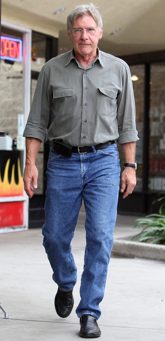 Harrison ford wears wrangler jeans at his wedding to calista #2