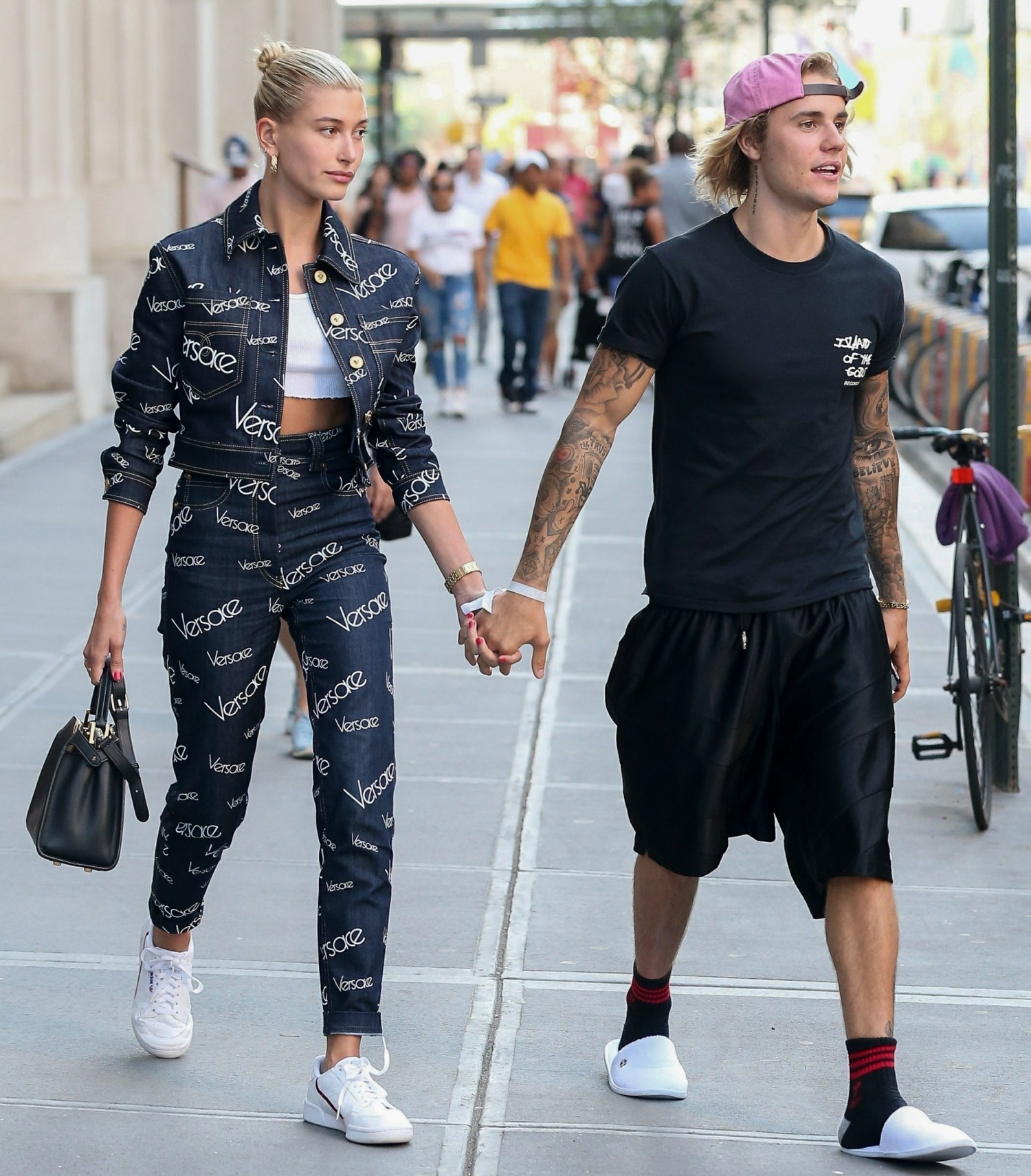 Justin Bieber and Hailey Baldwin walk hand in hand after dinner at Nobu