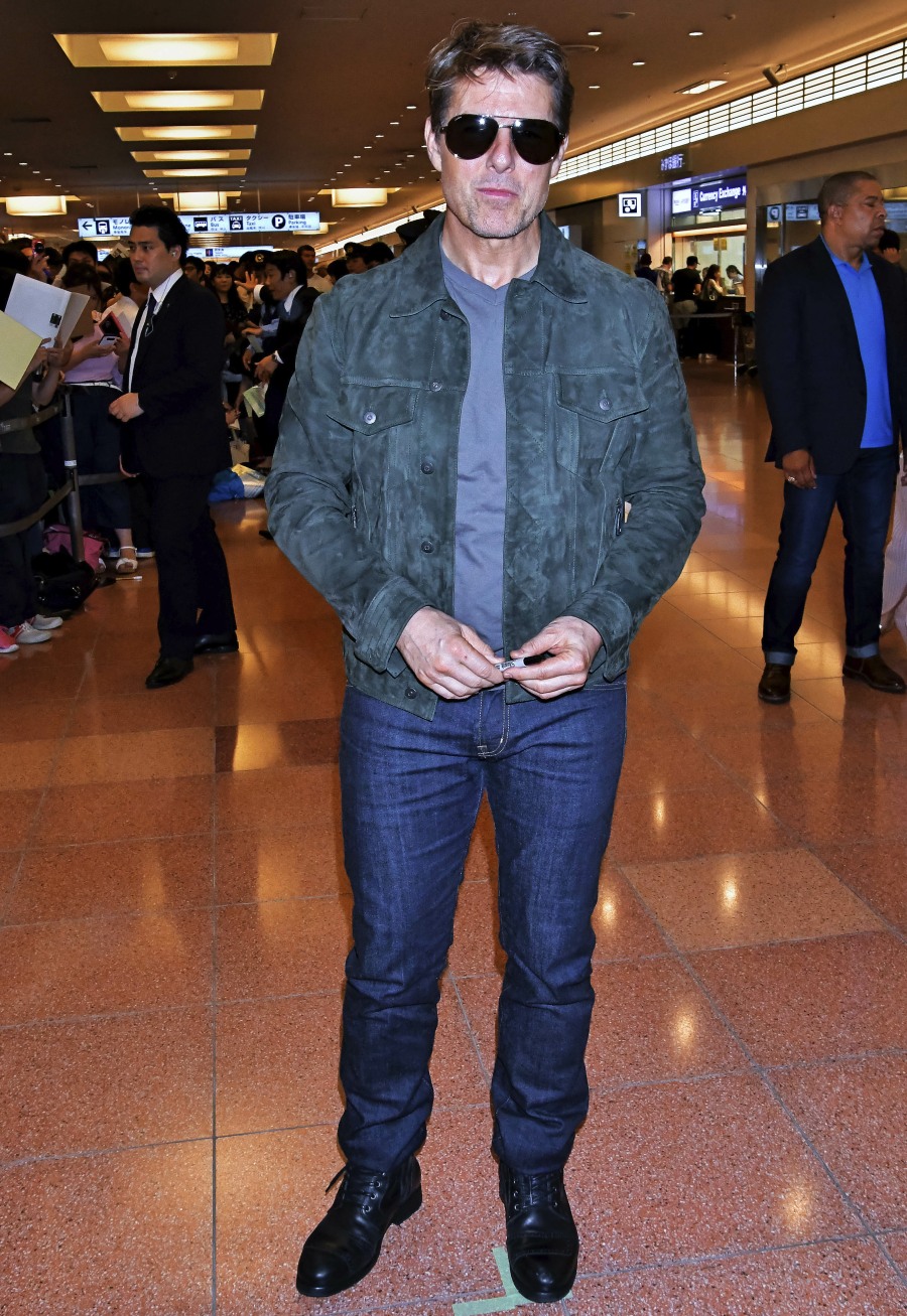 The cast of Mission Impossible: Fallout arrive at Tokyo International Airport