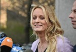 Porn actress Stormy Daniels leaves Federal Court with her lawyer Michael Avenatti for Michael Cohen's court hearing in Manhattan