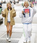 Justin Bieber and Hailey Baldwin have fun with the cameras in their matching hair styles