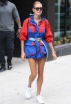 Hailey Baldwin shows off her long model legs stepping out in New York