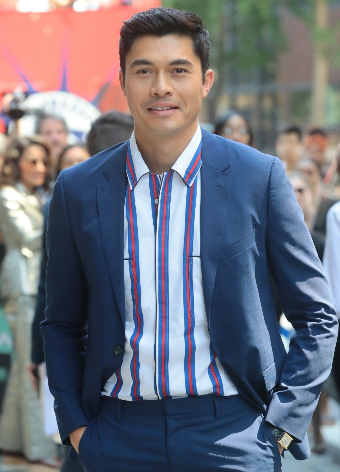 Henry Golding arrives at the Build Series in New York