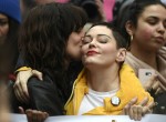 Asia Argento and Rose McGowan participate in a parade on International Women's Day in Rome