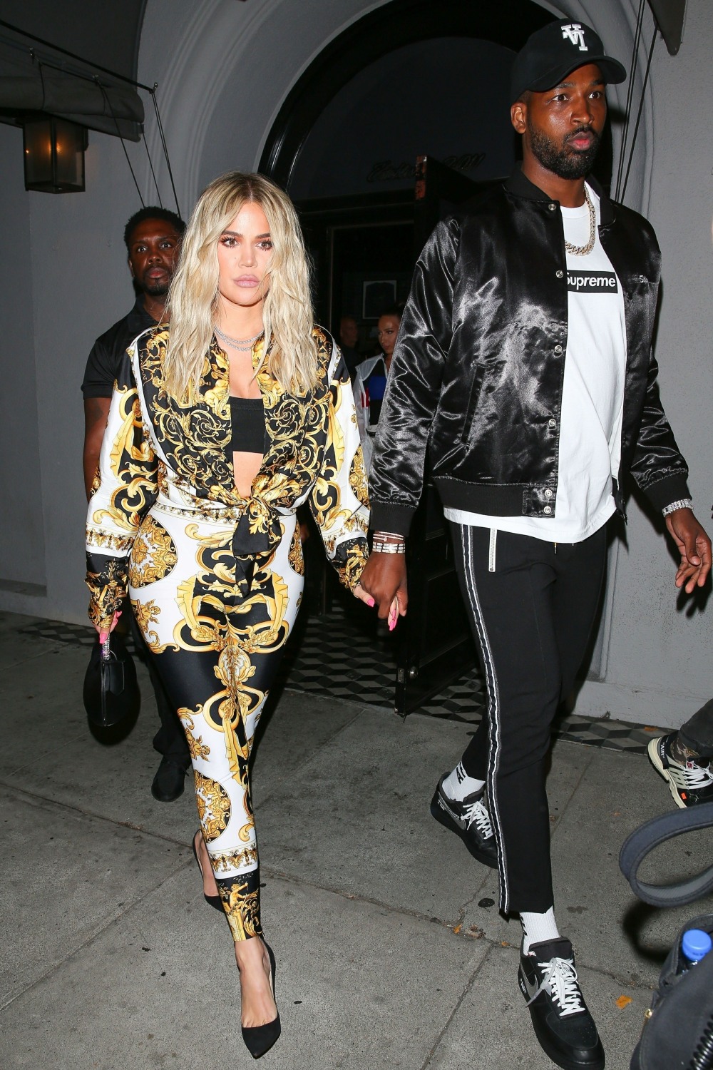 Khloe Kardashian and Tristan Thompson exit dinner after kicking off the weekend