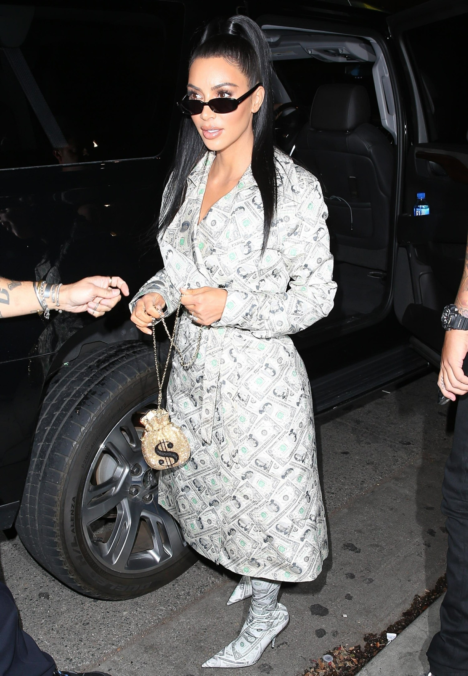 Kim Kardashian is dripping in Money as she arrives at Delilah in West Hollywood